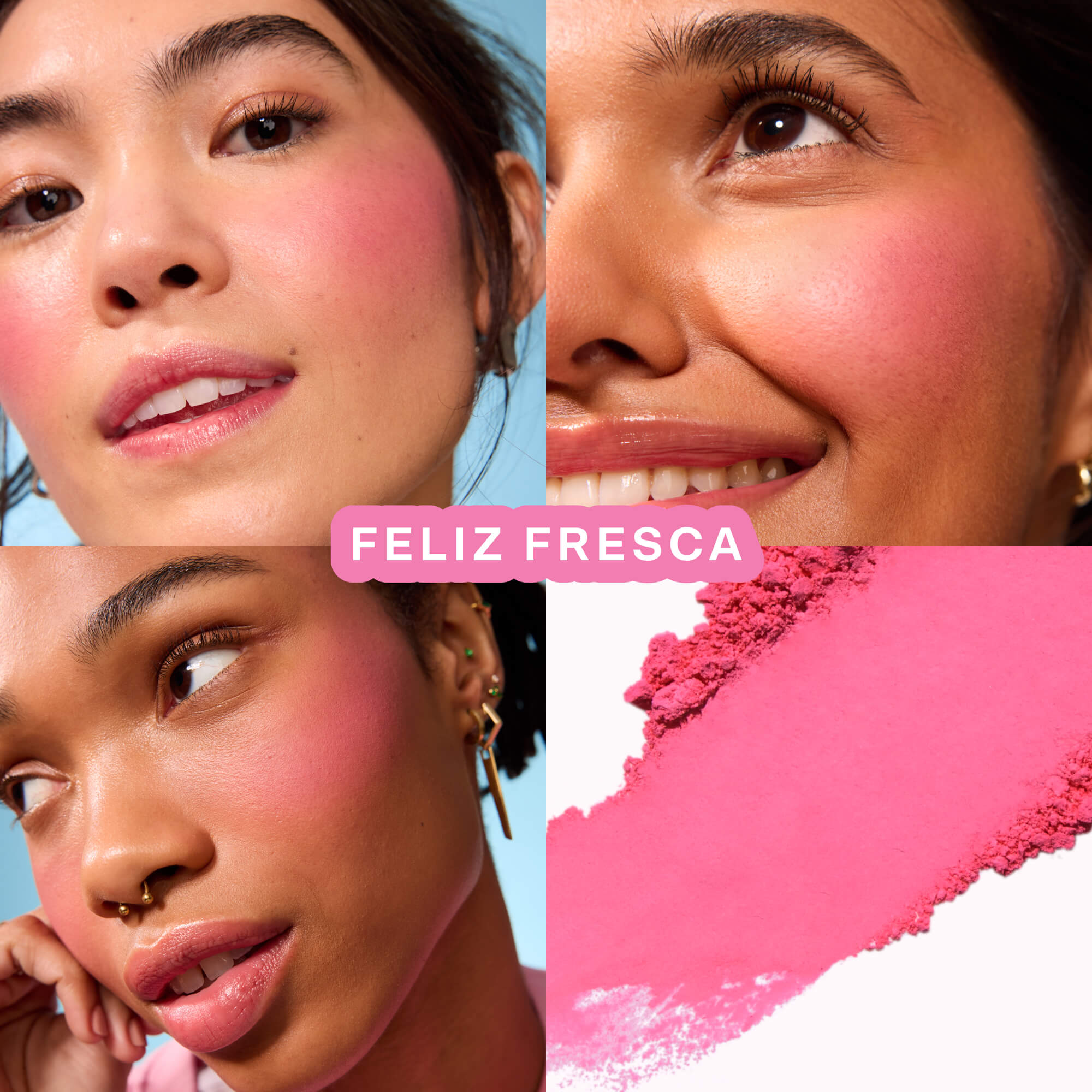 GetSet™ Matte Powder Blush in Feliz Fresca and BeachPlease Cream Blush in Happy Hour [The Tower 28 Beauty Cheeky Duo in Hot Pink Cheeks]