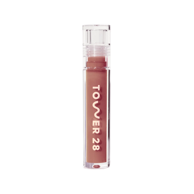 The Tower 28 Beauty ShineOn Lip Jelly in the shade Cashew. [Cashew]