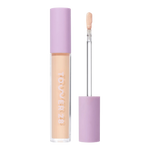 Tower 28 Beauty Swipe Serum Concealer in the shade 5.0 EP, shown with the tube standing upright next to the open applicator wand to reveal the product. [5.0 EP]